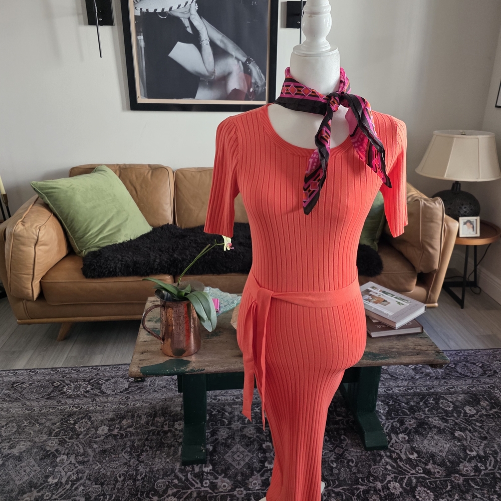 LOFT Women's Orange Maxi Dress